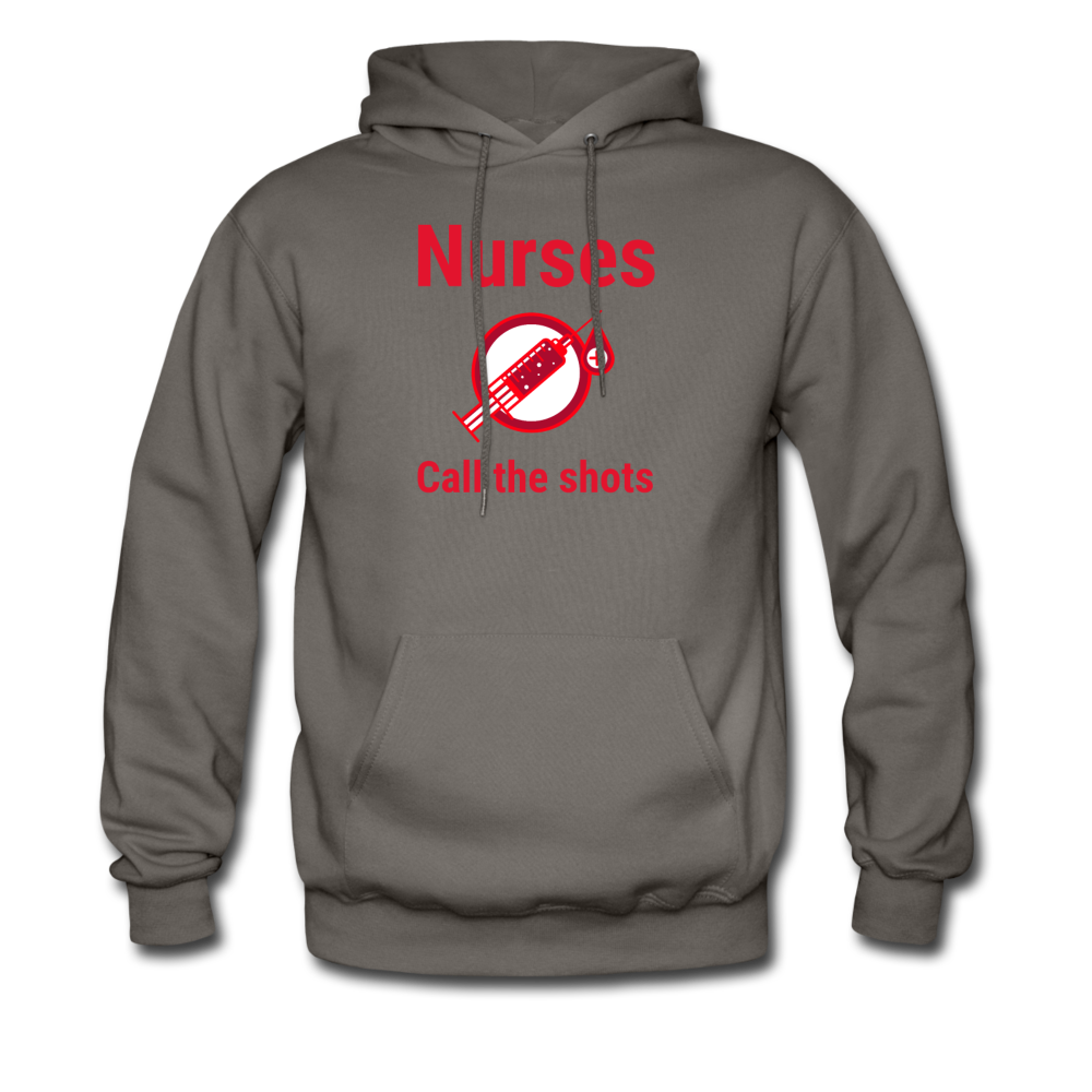 Nurses Call the Shots Hoodie - asphalt gray