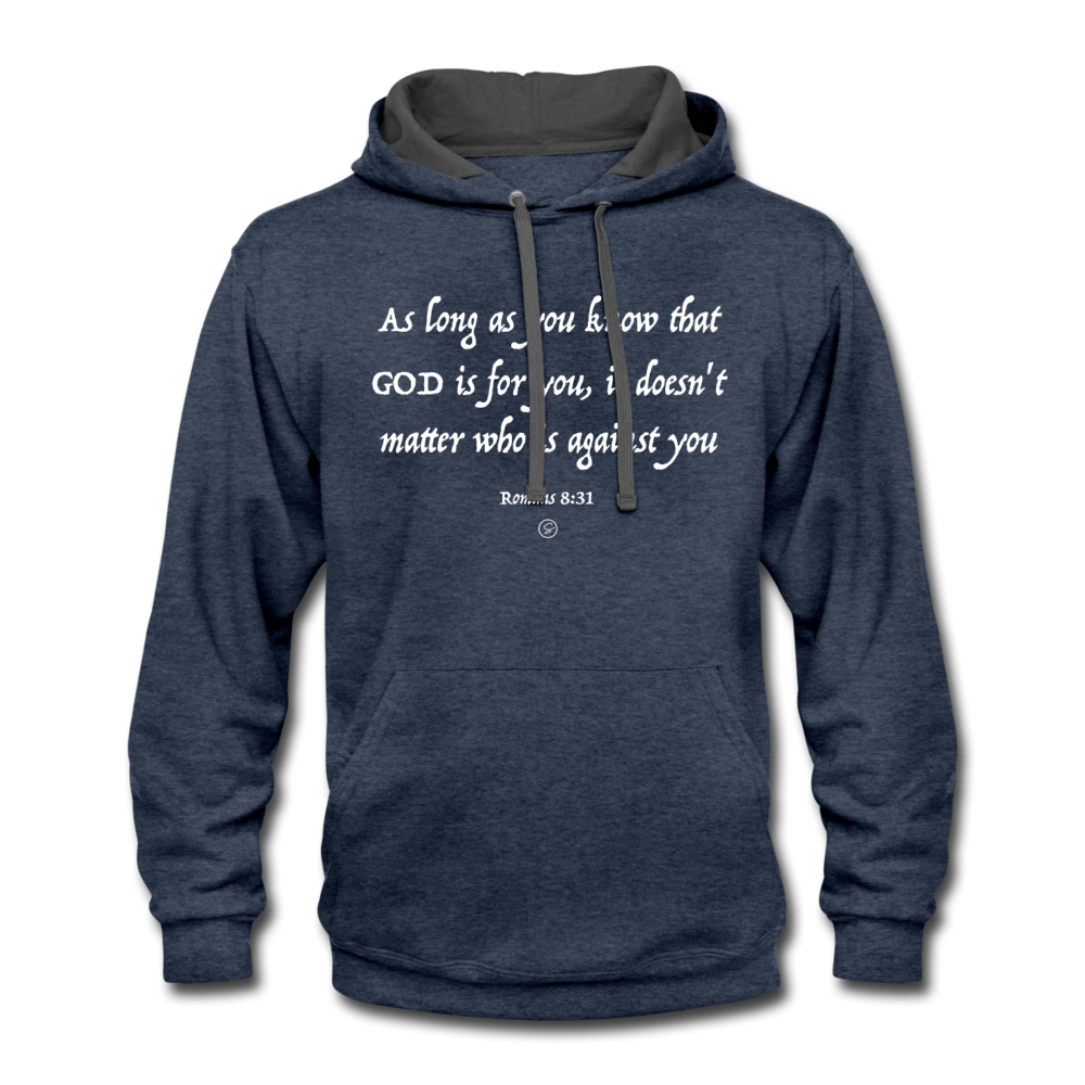 GOD Is For You - Contrast Hoodie - indigo heather/asphalt