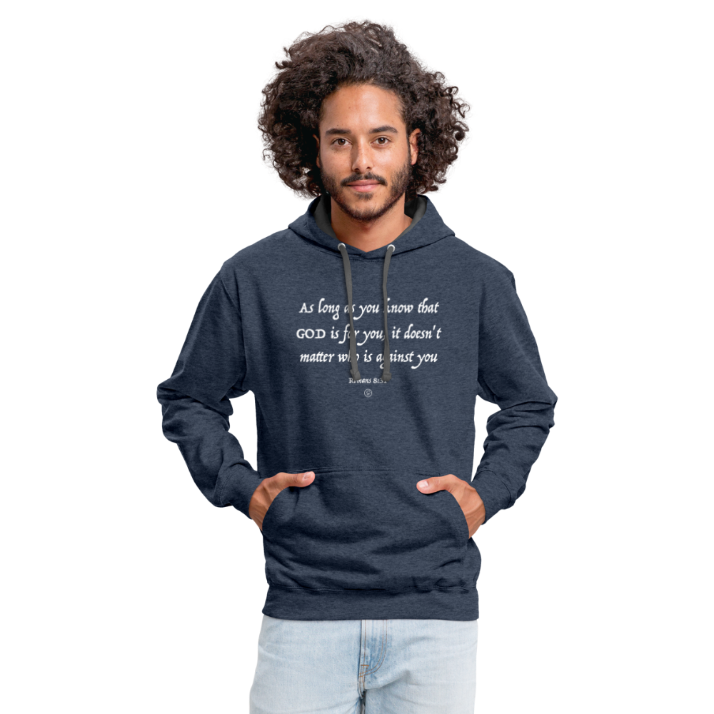 GOD Is For You - Contrast Hoodie - indigo heather/asphalt