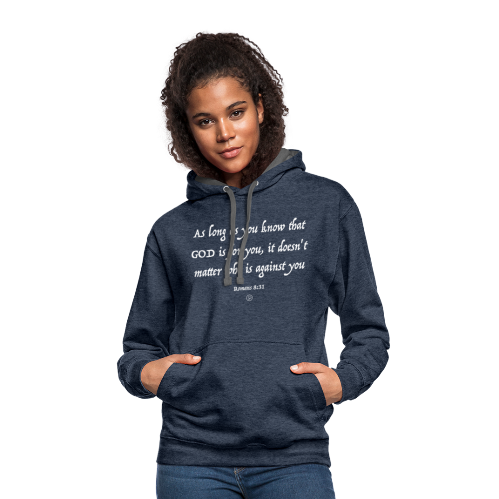 GOD Is For You - Contrast Hoodie - indigo heather/asphalt