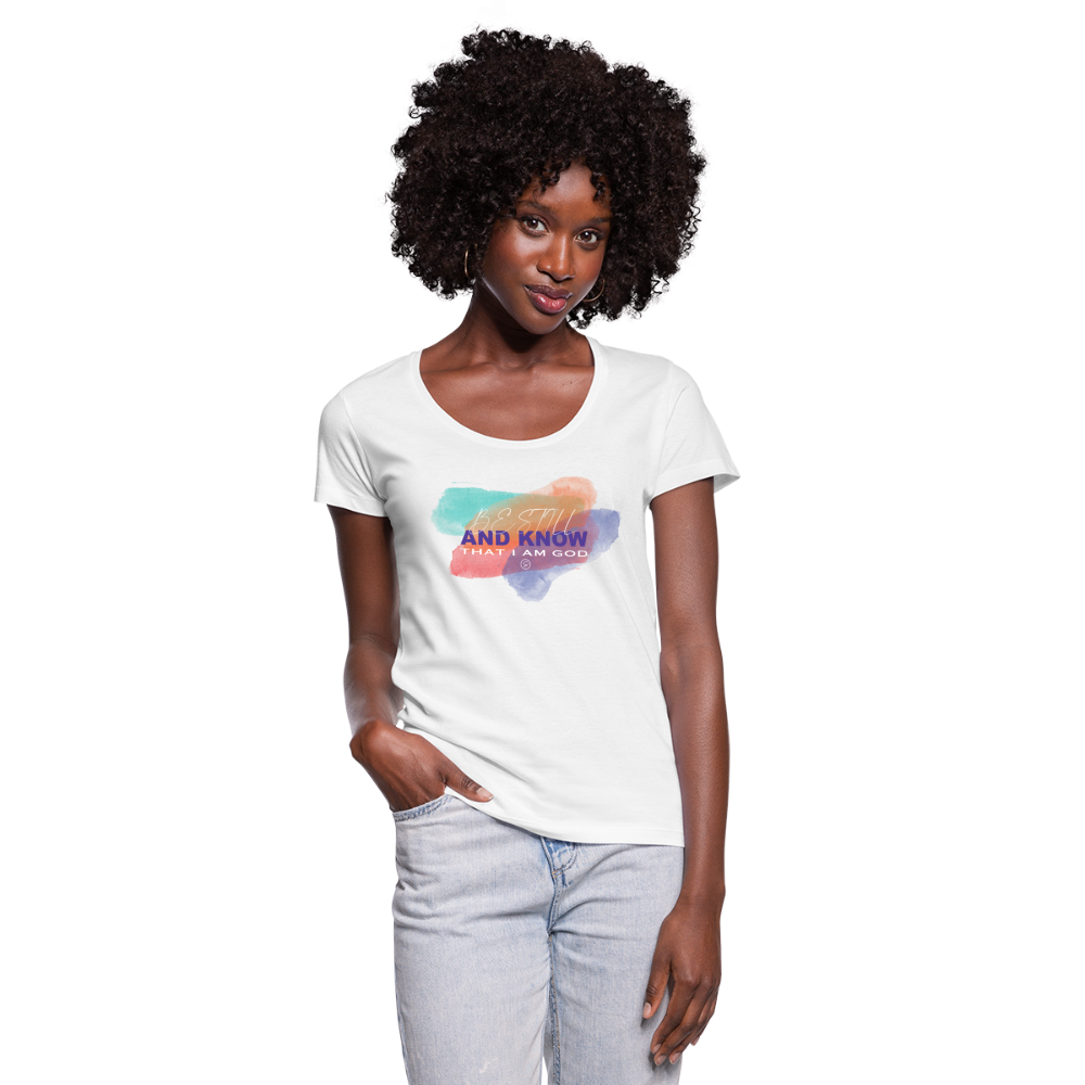 BE STILL - Women's Scoop Neck T-Shirt - white