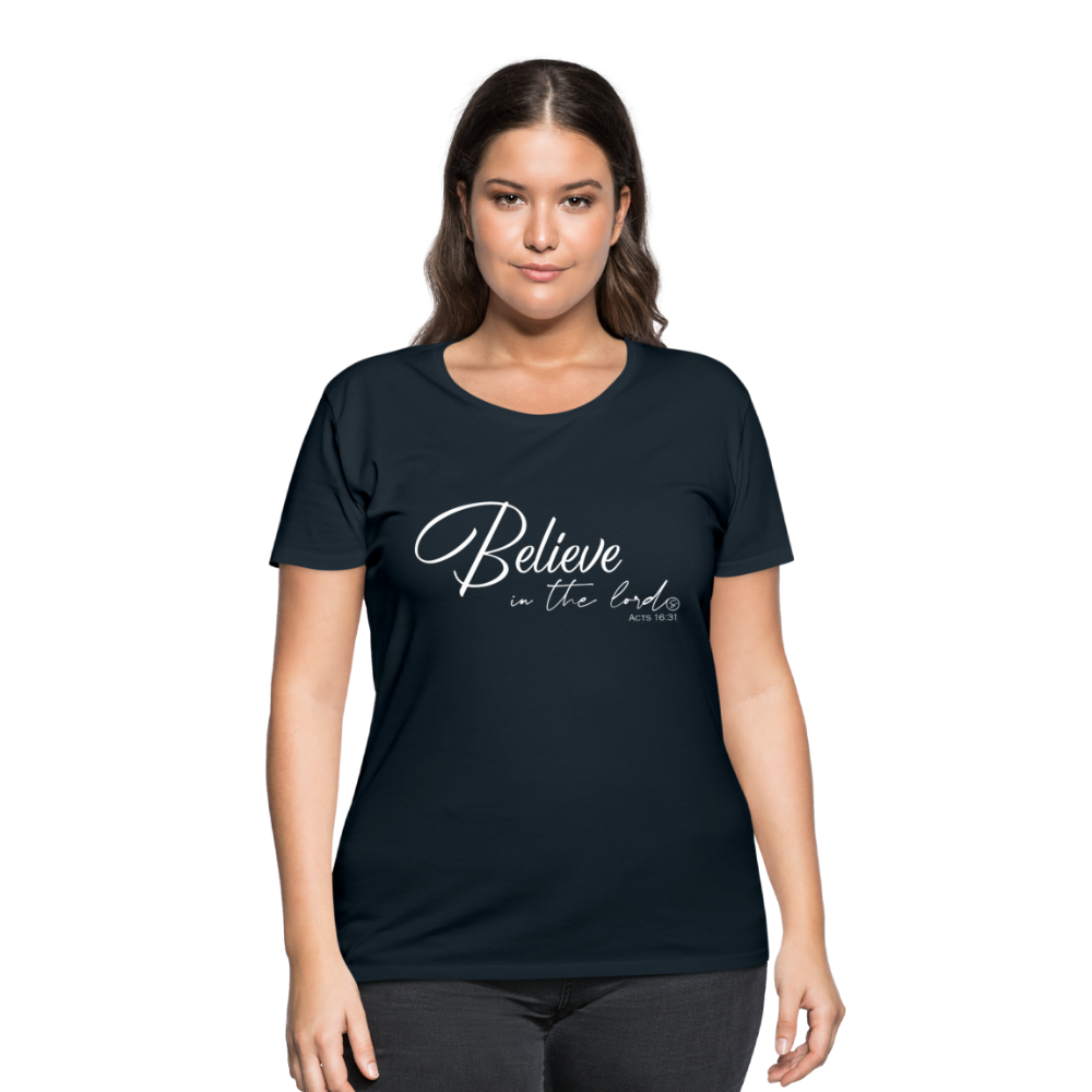 BELIEVE - Women’s Curvy T-Shirt - navy