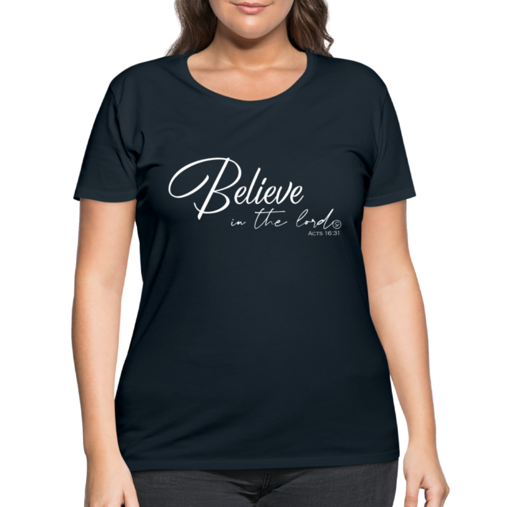 BELIEVE - Women’s Curvy T-Shirt - navy