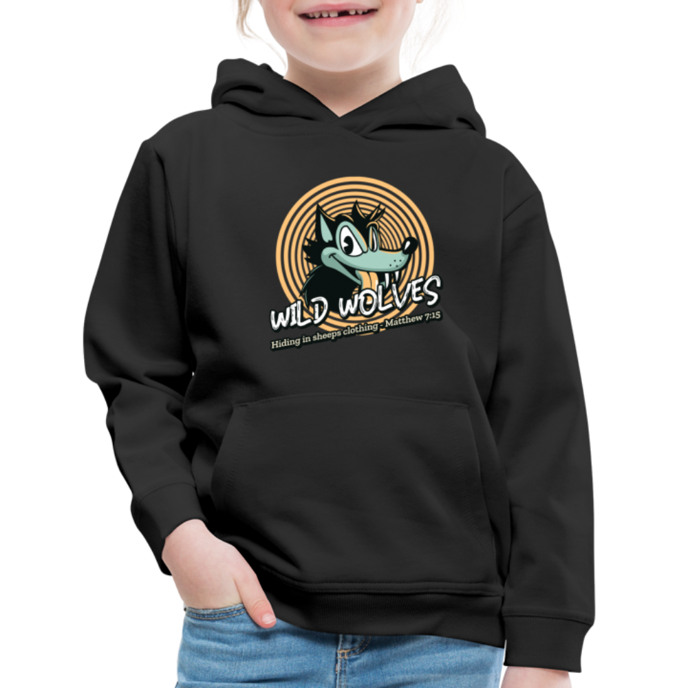 Wild Wolves - Kids‘ Premium Hoodie - black