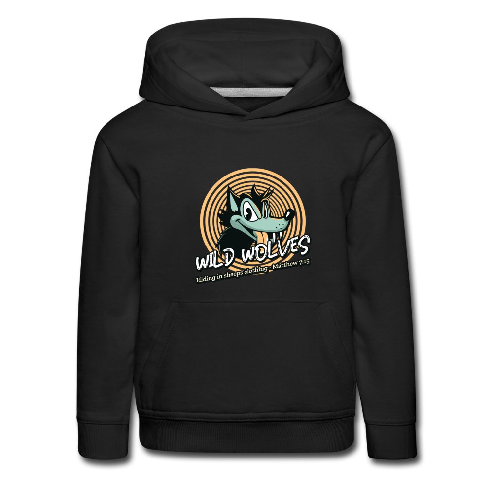 Wild Wolves - Kids‘ Premium Hoodie - black