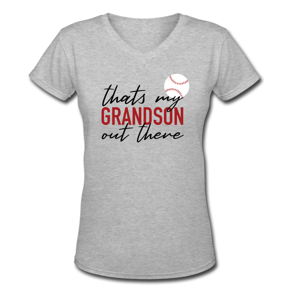 Grandson Tee - Women's V-Neck T-Shirt - gray