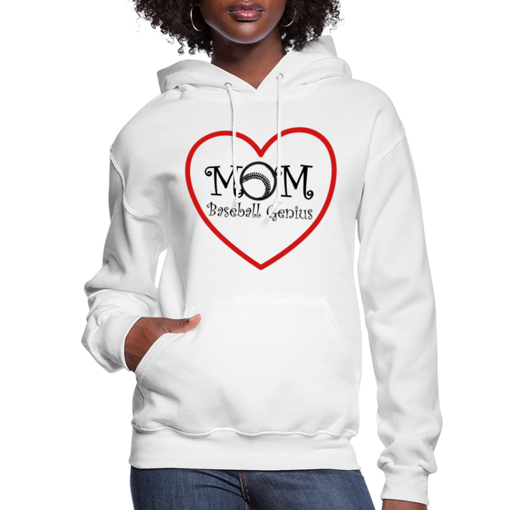 MOM HEART BASEBALL GENIUS - Women's Hoodie - white