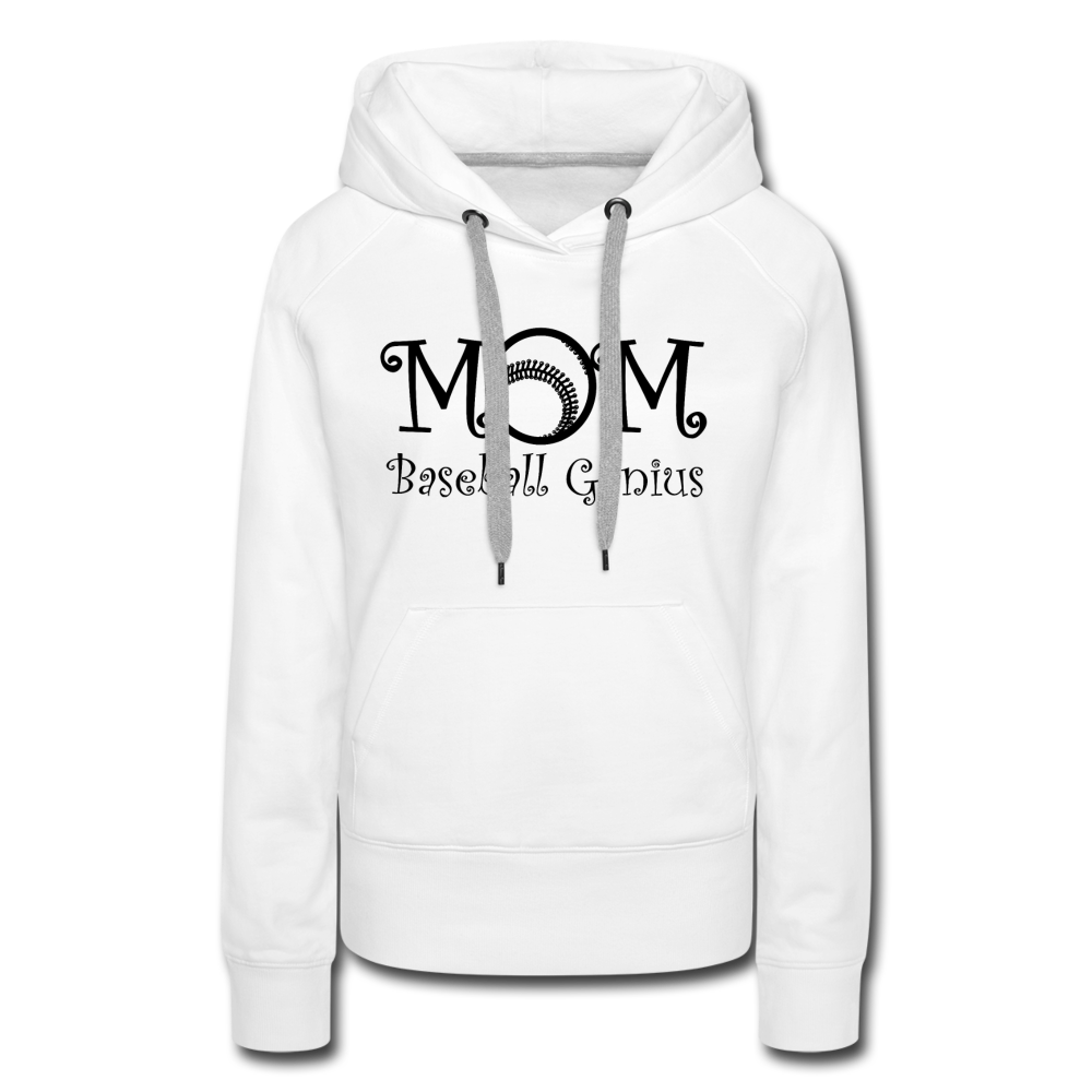 MOM BASEBALL GENIUS - Women’s Premium Hoodie - white