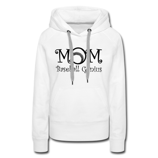 MOM BASEBALL GENIUS - Women’s Premium Hoodie - white