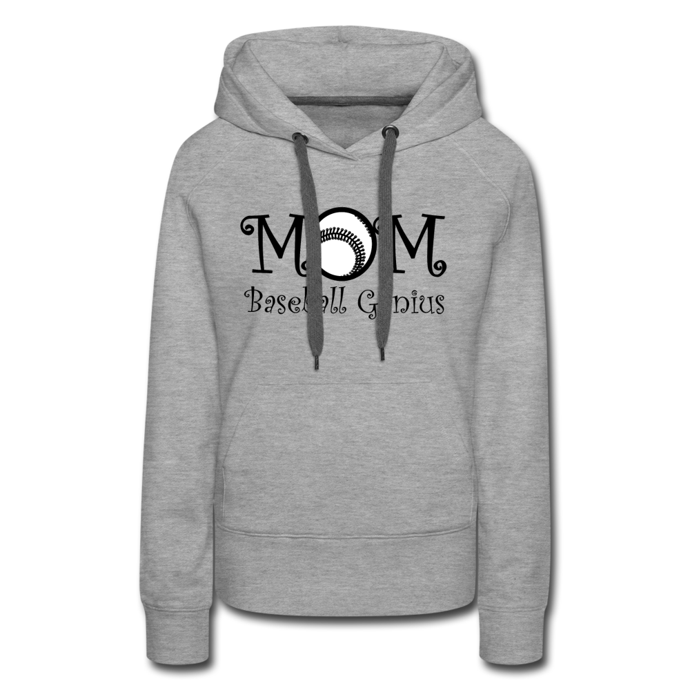 MOM BASEBALL GENIUS - Women’s Premium Hoodie - heather grey