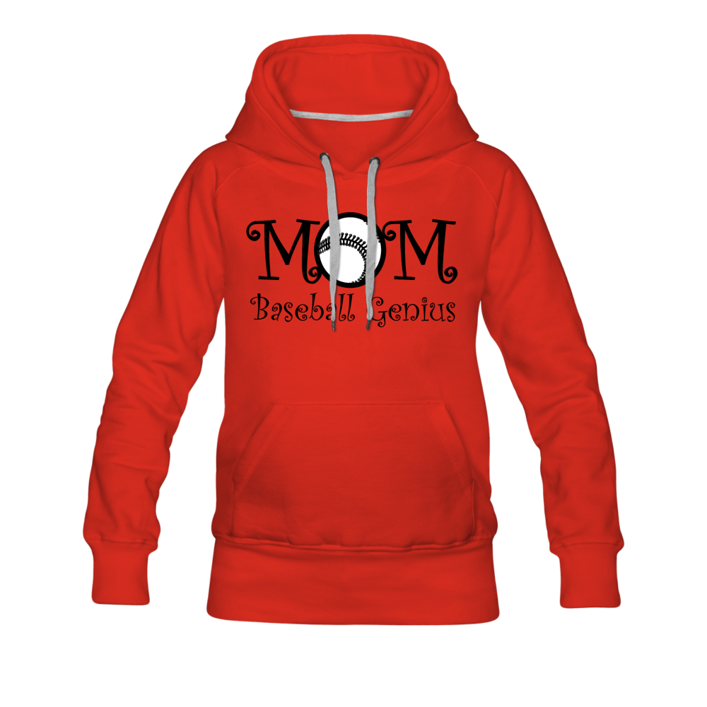 MOM BASEBALL GENIUS - Women’s Premium Hoodie - red