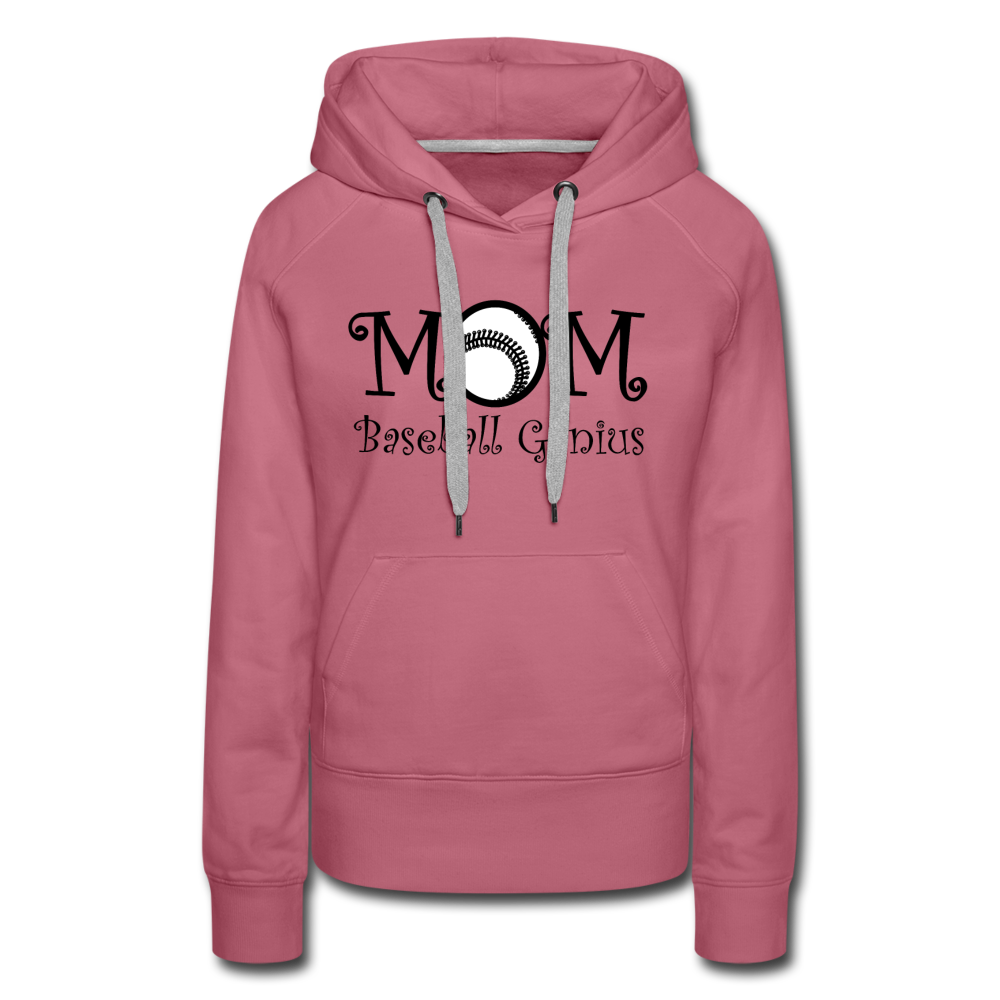 MOM BASEBALL GENIUS - Women’s Premium Hoodie - mauve