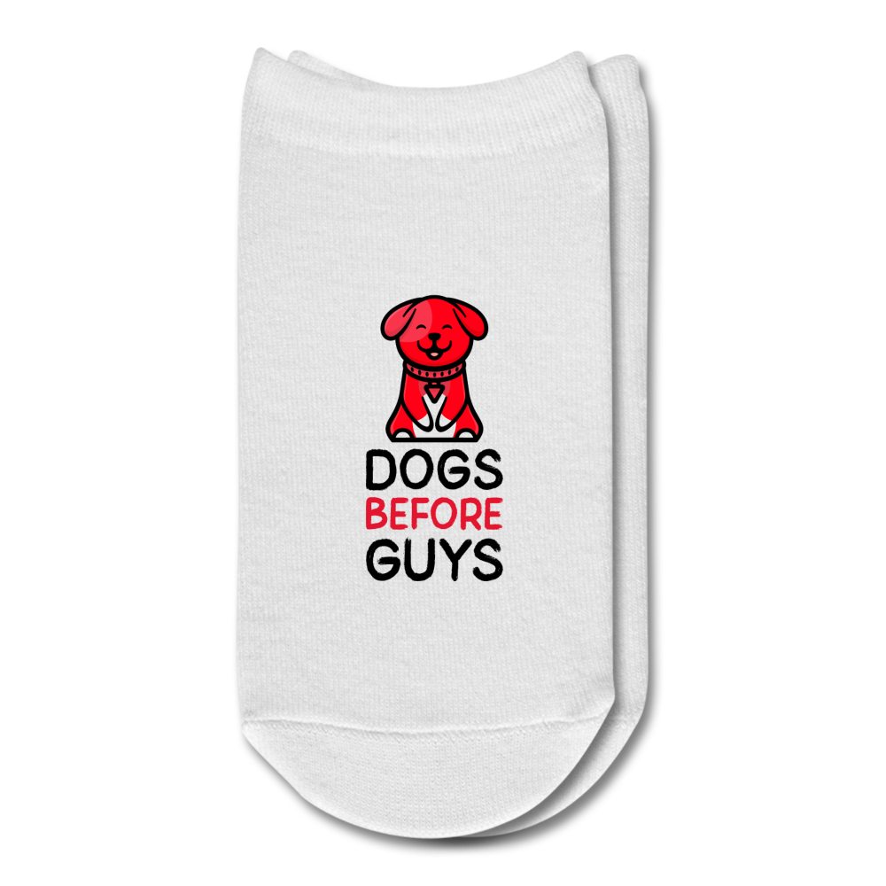 DOGS BEFORE GUYS - Ankle Socks - white