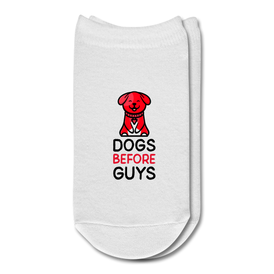 DOGS BEFORE GUYS - Ankle Socks - white