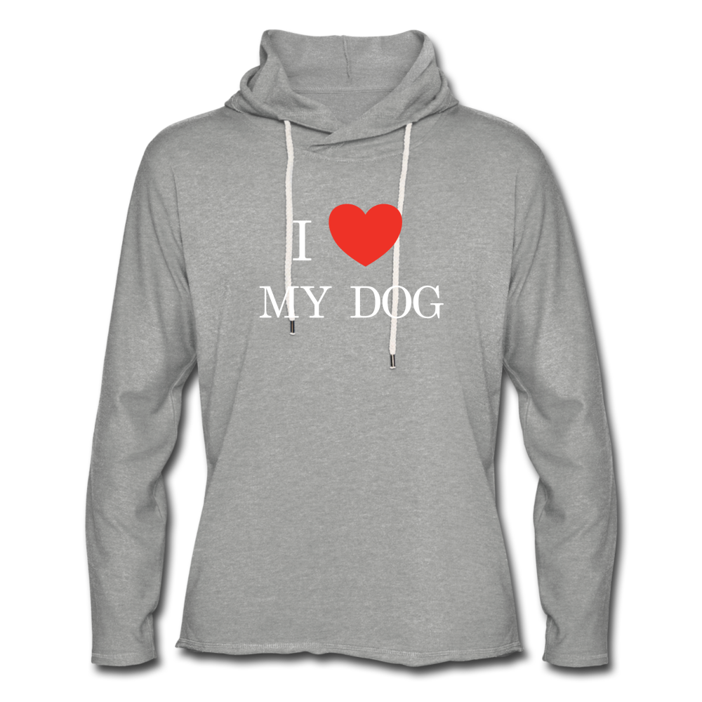 I LOVE MY DOG - Unisex Lightweight Terry Hoodie - heather gray