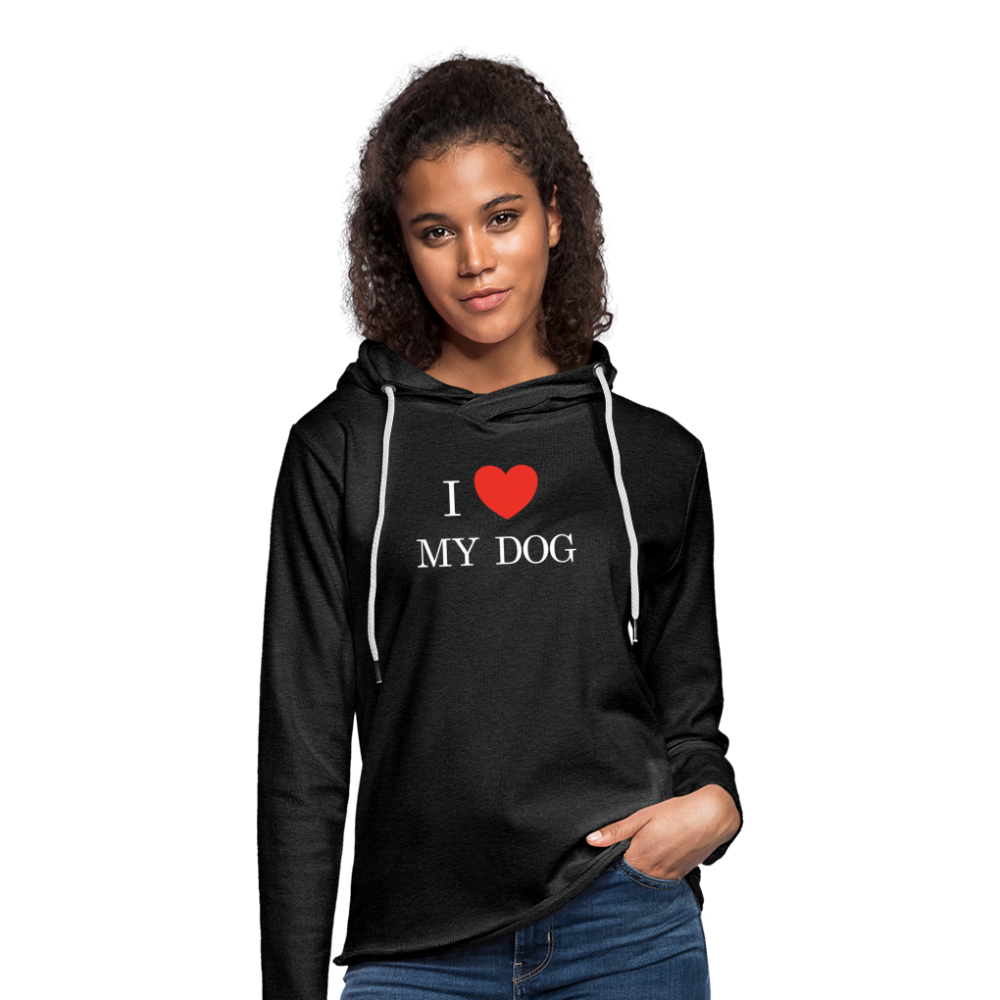 I LOVE MY DOG - Unisex Lightweight Terry Hoodie - charcoal grey