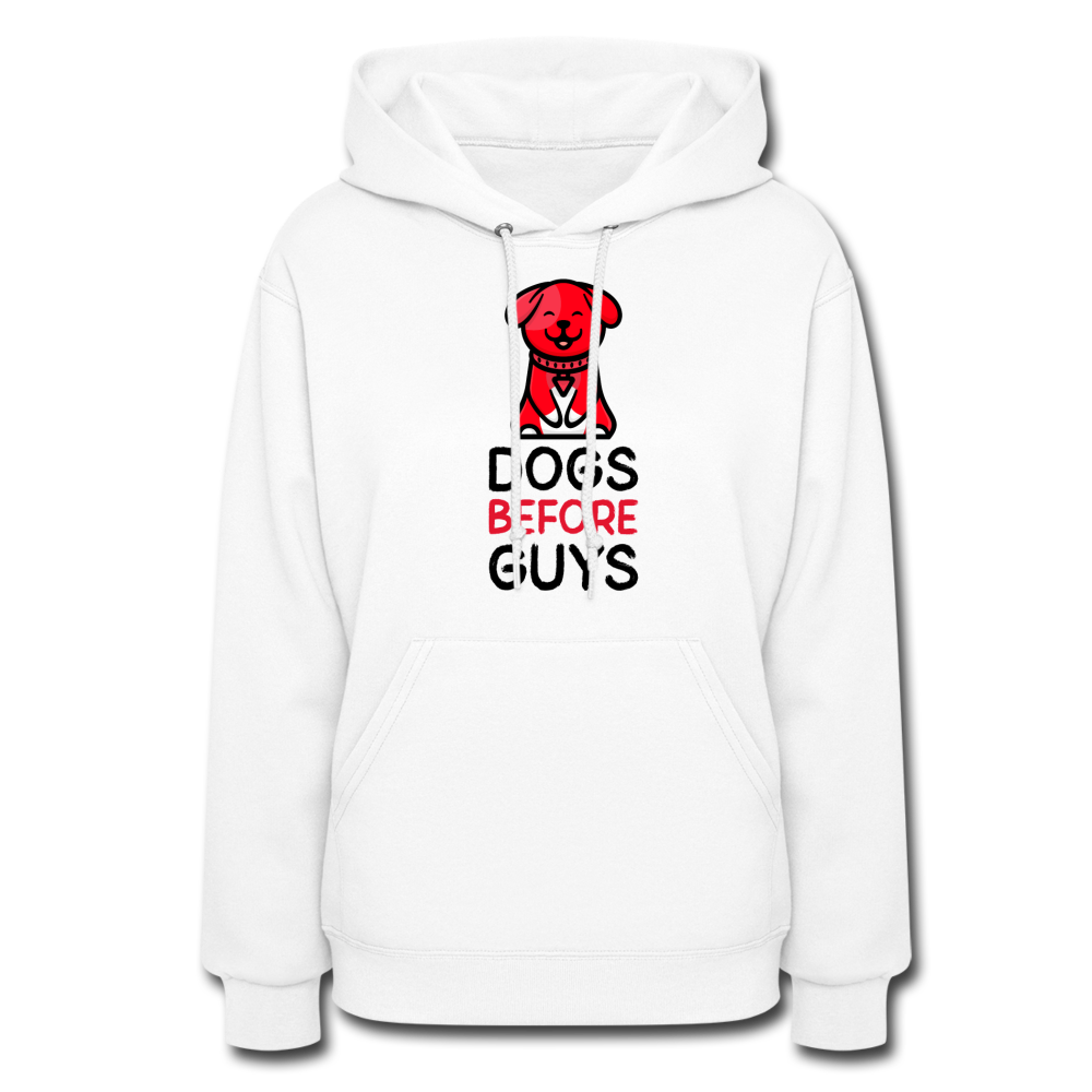 DOGS BEFORE GUYS - Women's Hoodie 2 - white