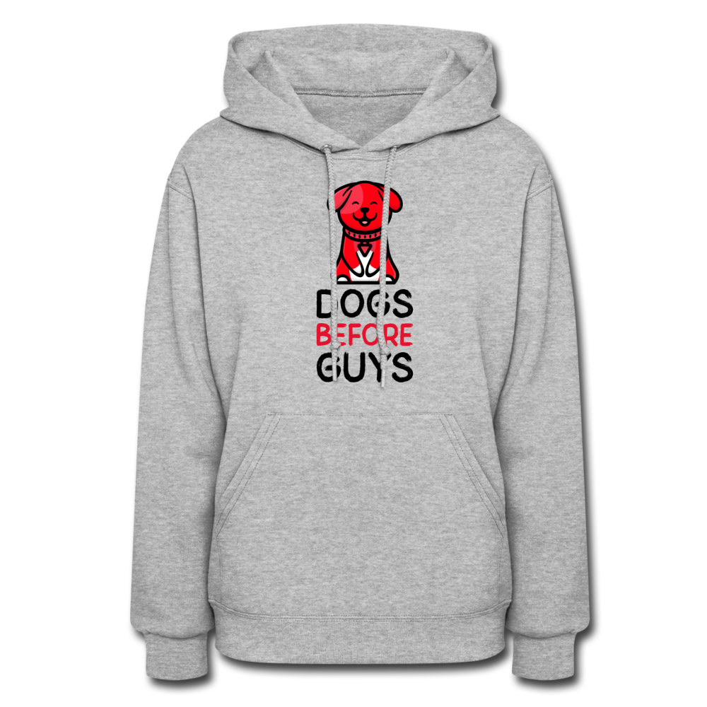 DOGS BEFORE GUYS - Women's Hoodie 2 - heather gray