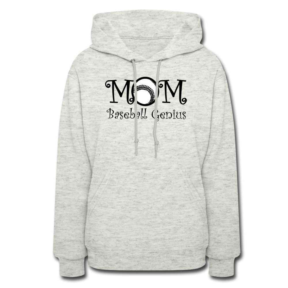 MOM BASEBALL GENIUS - Women's Hoodie - heather oatmeal