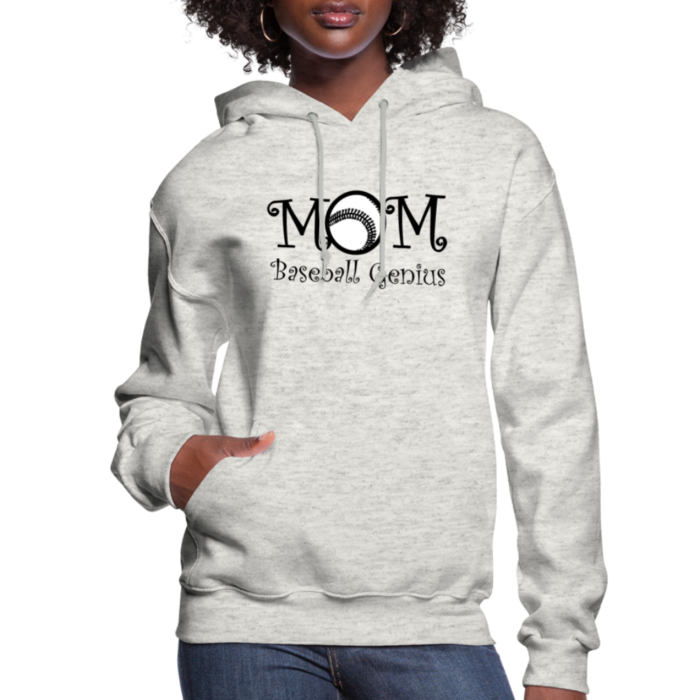 MOM BASEBALL GENIUS - Women's Hoodie - heather oatmeal