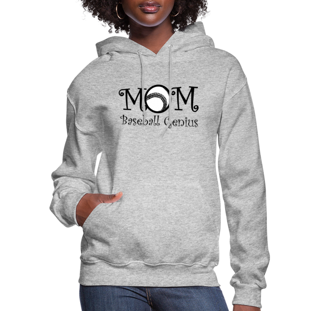 MOM BASEBALL GENIUS - Women's Hoodie - heather gray