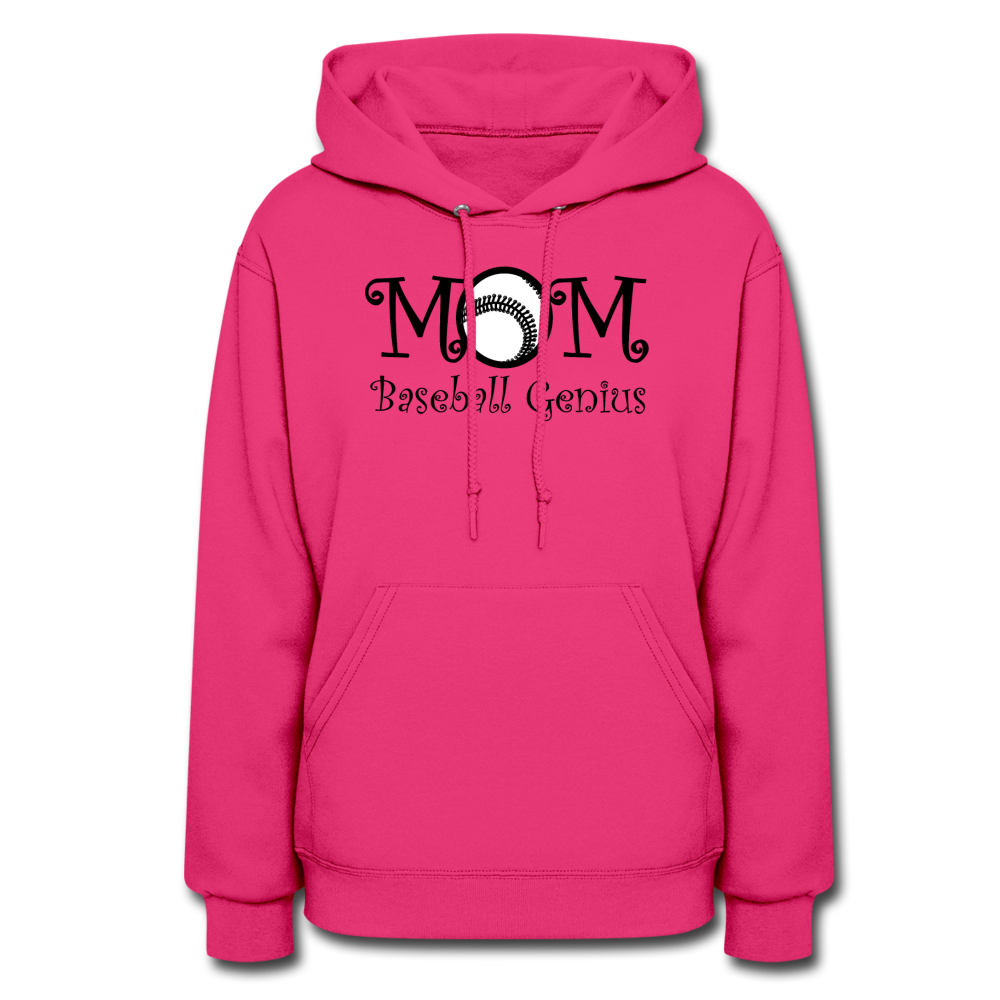 MOM BASEBALL GENIUS - Women's Hoodie - fuchsia