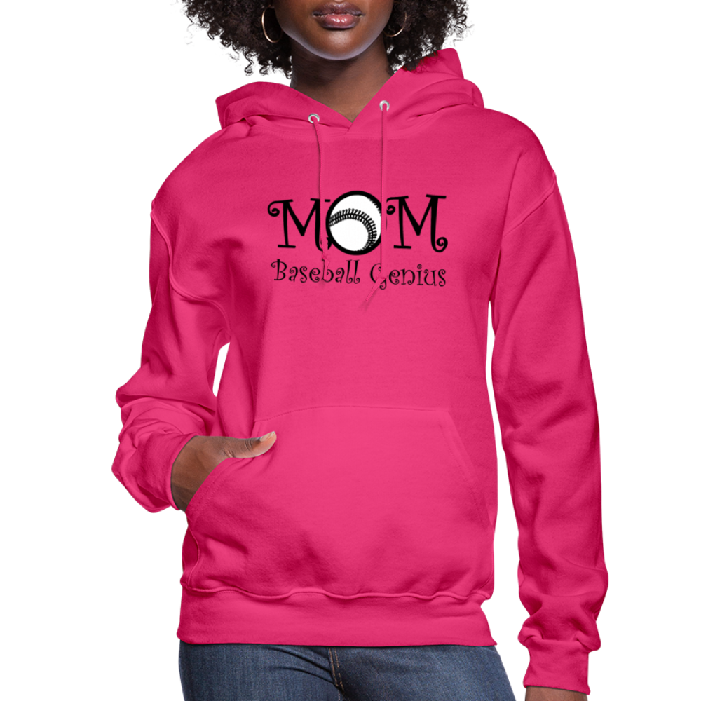 MOM BASEBALL GENIUS - Women's Hoodie - fuchsia