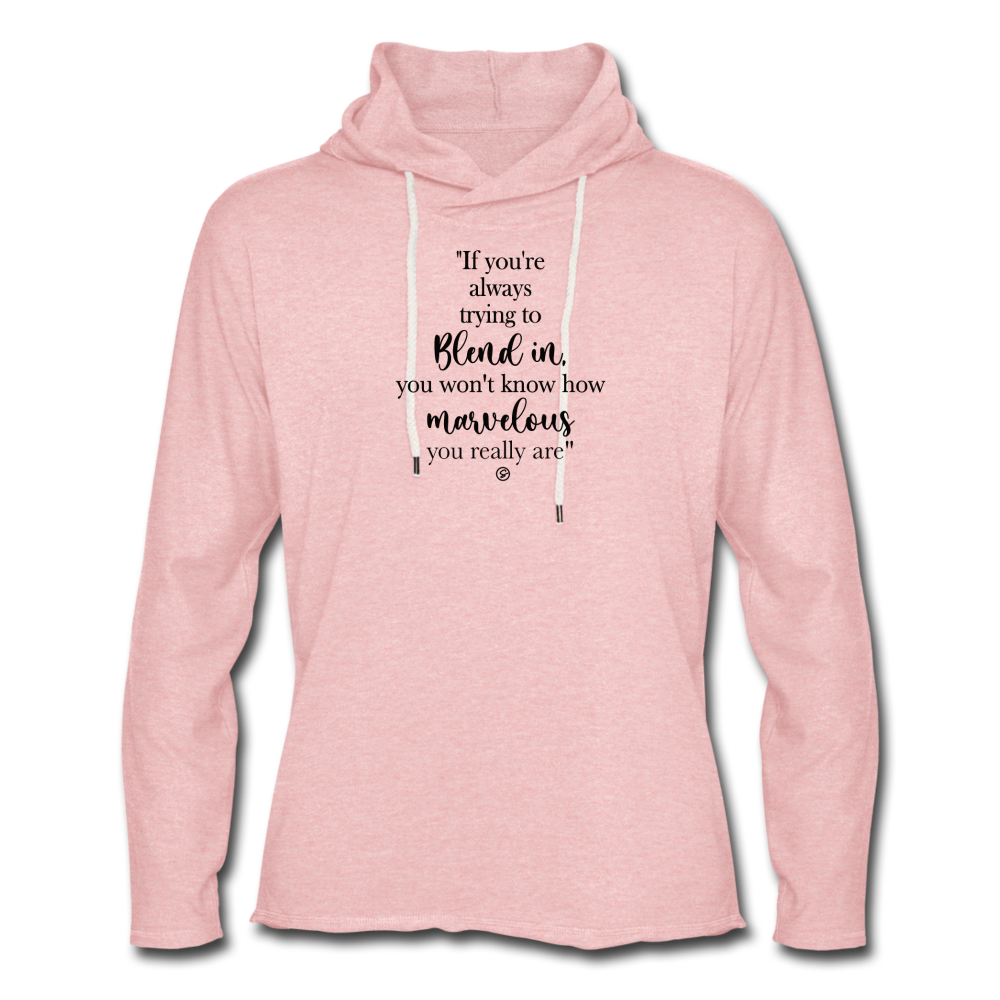 AMAZING YOU - Unisex Lightweight Grey Terry Hoodie - cream heather pink