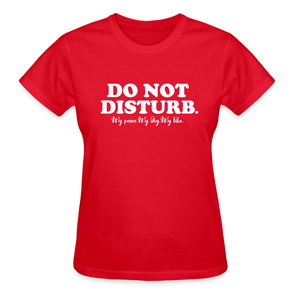 Women's Black "DO NOT DISTURB" TEE - red